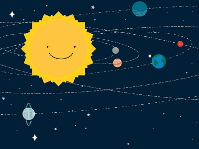 FIRST TRIP AROUND THE SUN design illustration maker of rad planets solar system vector
