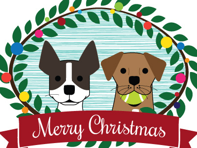 Merry Christmas chrismas coco dog dogs holiday holiday card illustration maker of rad millie woof