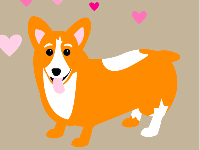 Valentine Corgi corgi dog hearts illustration love maker of rad valentine woof