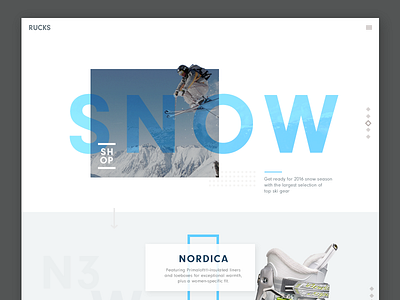 Featured items page (wip) blue button editorial gear mountain shop snow