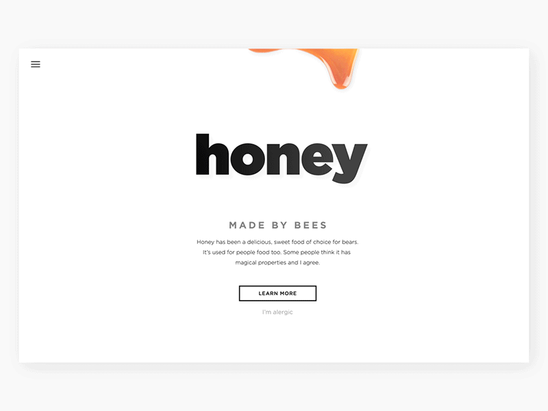 Honey introduction v.2 - Experiment cinematic interface ui web post-production film honey