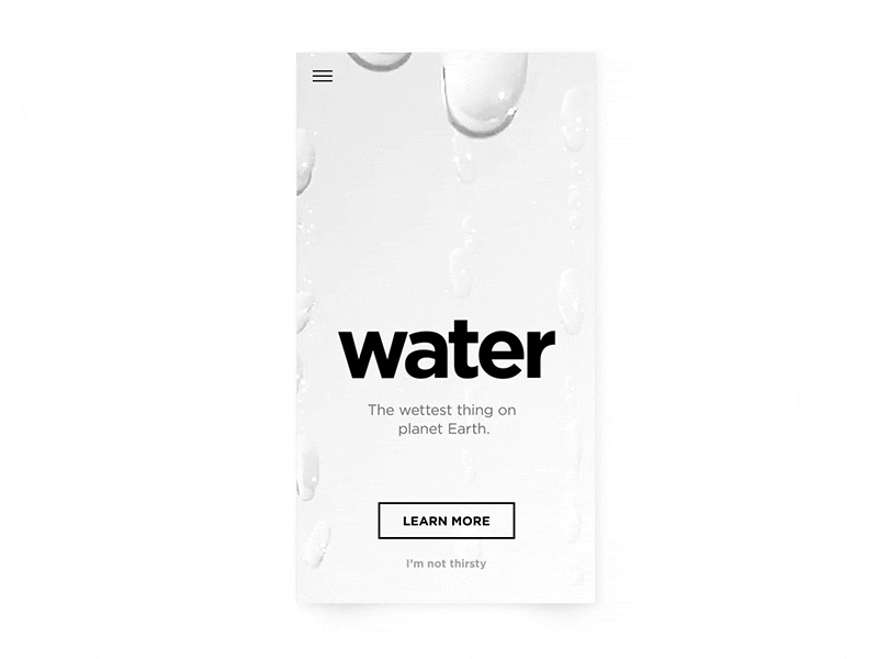 Water introduction mobile - Experiment experience grey interface mobile silver ui water wet white