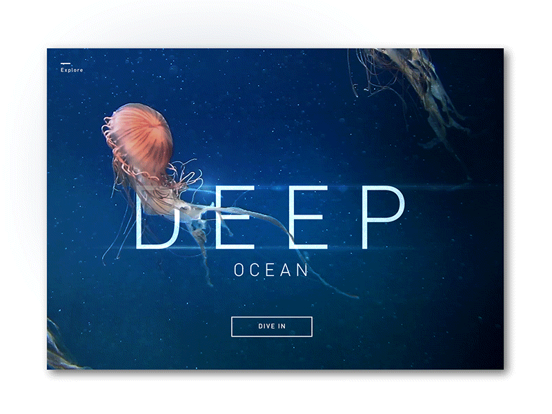 Deep ocean introduction - Experiment animation blue interface intro lights ocean post-production ui web