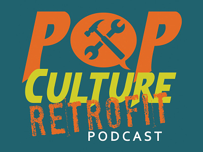 Pop Culture Retrofit Logo illustrator logo podcast