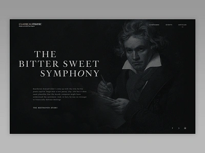 BITTER SWEET SYMPHONY art direction beethoven classical dark ui layout music ui ux web design