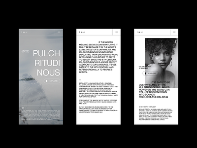 Pulchritudinous - Physical Beauty brutalism design layout modern ui ux web design