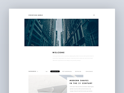 Blog Design - Home Page architecture blog minimal ui ux web design white space