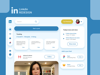 Linkdin redesign design ui ux website design