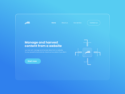 data harvest tool blue design elegant design glass effect gradient logo minimal simple clean interface typography ui ux web