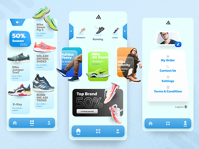 Online footwear shopping app design design figma footwear online online shopping ui