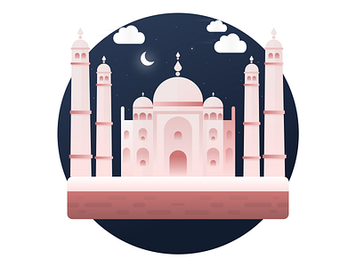 Taj Mahal elegant design historic place illustration india indian historic soft colors taj mahal