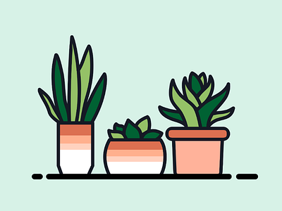 Plants Illustration adobe illustrator dribbble illustration illustrator plants plants illustration pots ui ux web xd