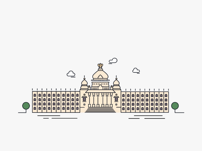 Vidhana Soudha, Bengaluru flat vidhanasoudha web dribbble bengaluru illustration