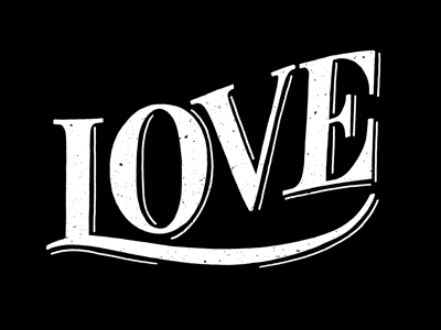 Love in Progress black lettering texture white