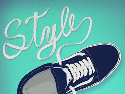 Style lettering shoelace shoes type typography vans