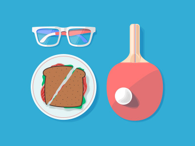 Ready To Old School game glasses illusration ping pong play sandwich