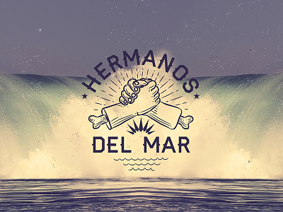 Hermanos Del Mar bodyboard branding brothers illustration surf surfing wave