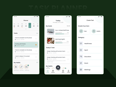 Task Planner app ui app ux design minimal minimal desugn mock up task task planner ui ui ux uidesign uxdesign