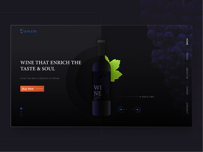 WINERY deisgn design hero section landing page mock up responsive design ui ui ux uidesign uiux ux uxdesign webdesign