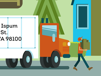 Mover cartoon illustration moving semi semitruck truck vector