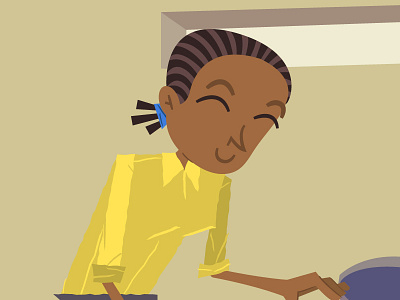 Ethiopian Girl Trash Can african braids ethiopia ethiopian girl illustration kid ngo non profit retro
