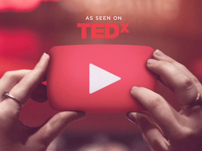 Giant Youtube Play button button composite hands photoshop slider splash ted tedx youtube