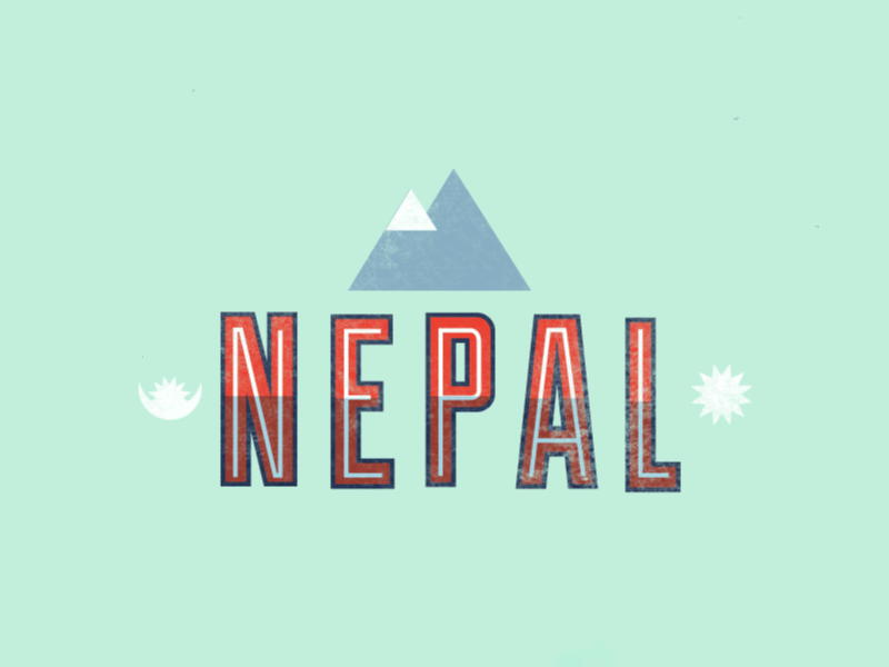 Nepal Text Animation animation duke geometric inline motion graphics mountains nepal retro typography vintage