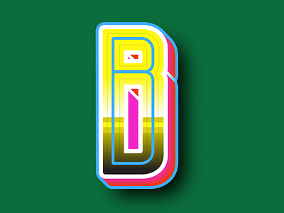 B is for Bangladesh bangladesh chrome drop cap letter neon tuk tuk typography