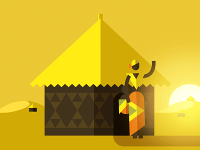 You say hello, I say goodbye africa after effects animation baby character flat geometric hut illustration mother motion graphics woman