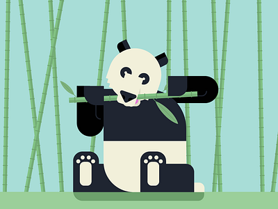 Panda 2 animal bear flat geometric illustration kids minimalist panda simple vector