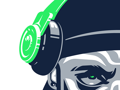 Mystery Portrait #3 v2 beast mode football headphones illustration mystery portrait seahawks seattle vector