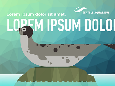 Seattle Aquarium Harbor Seal Reject animal cartoon charley harper illustration marine museum ngo non profit simple underwater vector zoo