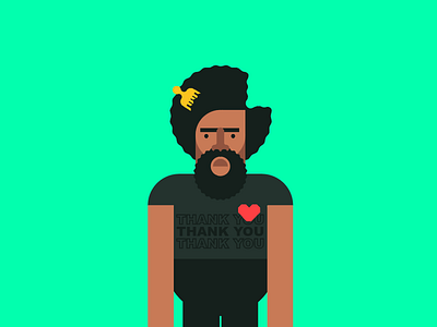 ?uestlove? Because african american afro black caricature cartoon flat illustration minimal portrait questlove the roots vector