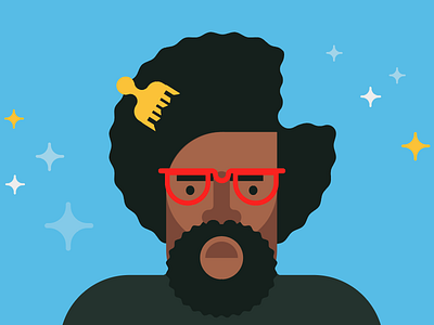 .*+ Quest❤ *+ african american afro black caricature cartoon flat illustration minimal portrait questlove the roots vector