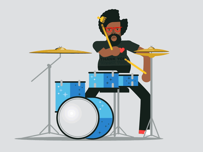 .*+ Quest❤ *+ pt.ii after effects animation caricature cartoon flat illustration minimal portrait questlove rubberhose the roots vector
