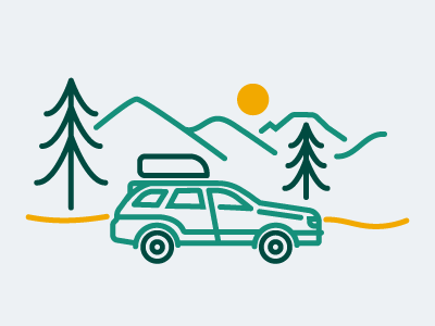 Road Access car drawing forest icon illustration landscape line monostroke subaru suv washington