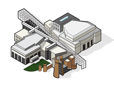 Ohio State Isometric - Wexner Center illustration isometric ohio state