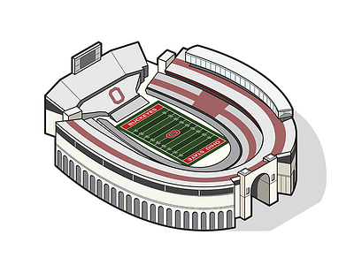 Ohio State Isometric - Ohio Stadium "The Shoe" illustration isometric ohio state