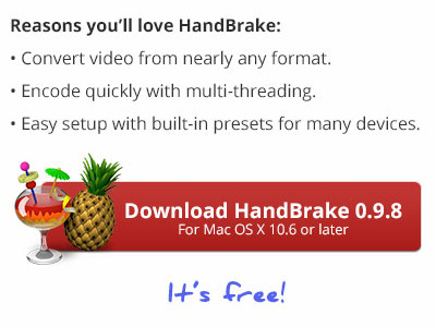 HandBrake download button button call to action clean download handbrake icon light modern open sans red white
