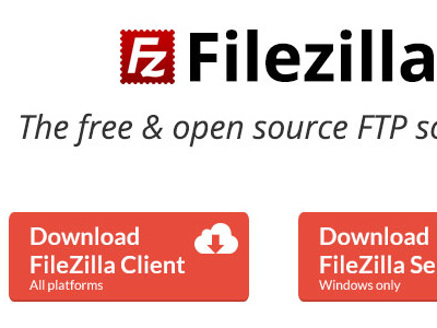 FileZilla Homepage app button download filezilla homepage software