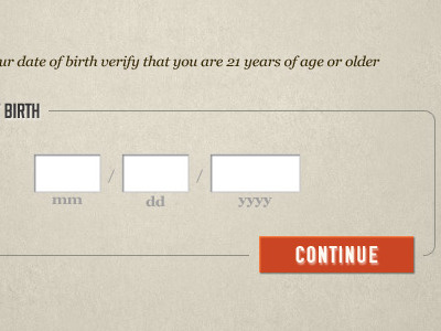 Age Verification button orange paper