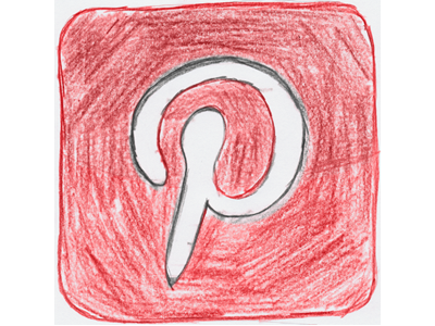 Pinterest Icon colored pencil handdrawn icon pinterest red social