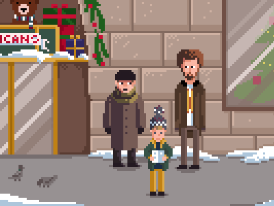 Home alone 8 bit illustration pixel art