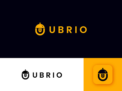 Ubrio Logo Design app icon branding creative delivery app food app icon illustration letter logo logo logo design logos luxury logo mark minimalist modern modern logo symbol taxi booking app vector web design