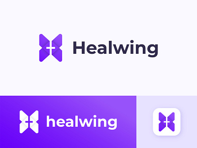 healwing health logo abstract logo app icon brand brand identity branding gradient health app health logo hospital logo icon logo logo design logos logotype medical minimalist modern modern logo monogram symbol