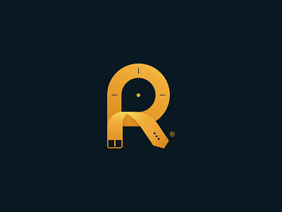 R Letter Watch logo design