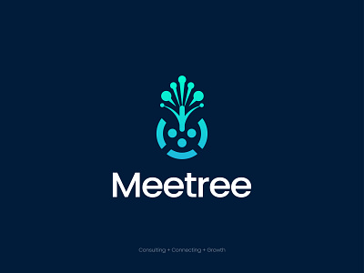 Meet tree Logo design concept