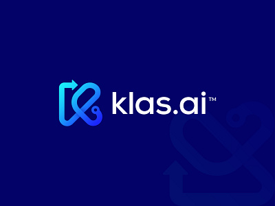 Klas.ai logo design ai technology app logo artificial intelligence brain branding creative logo education elearning icon illustration k logo learning letter logo logo logo design logotype minimal minimalist monogram school