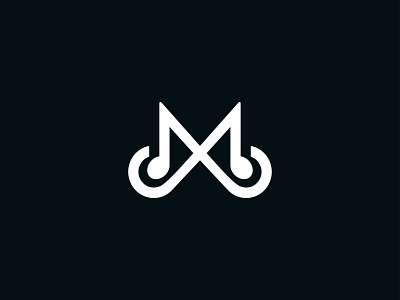 Musical M logo audio band branding dj logo icon letter logo logo logo design logotype m logo m symbol minimalist monogram music music brand musical play simple sound unique logo