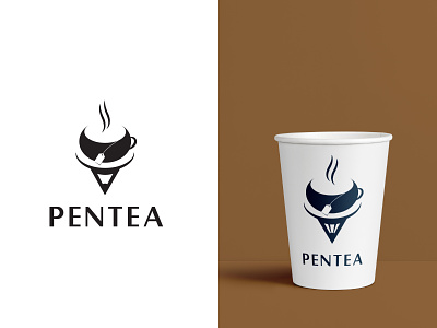 Pen tea logo concept